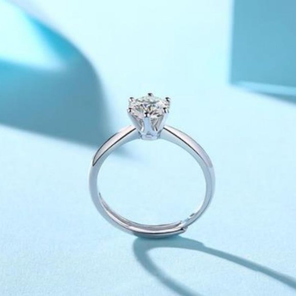 Certified 2ct. t.w. Moissanite Diamond Solitaire Engagement Ring NEW - Picture 7 of 12